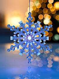 Подвеска светодиодная «Снежинка» 14 см, 1 LED, от батареек LR41×3, свечение RGB