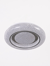 Люстра LED GLX-23360-48 Вт, 3100-6100K. d 37 см, прозрачный хром/черный, с ПДУ