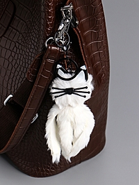 Брелок для ключей на кольце «Пушистик: Белый кот», на сумку, рюкзак, 18×5×5 см