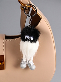 Брелок для ключей на кольце «Пушистик: Лохматый чудик», на сумку, рюкзак, чёрно-белый, 17×4.5×4.5 см