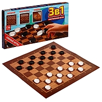 Игра настольная 3 в 1: шашки, шахматы, нарды