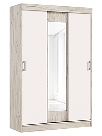 Шкаф-купе с зеркалом Бася, 1300х520х2016, Кашемир/Крафт серый