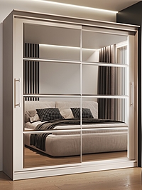 Шкаф-купе с зеркалом Элегант 8, 2000х650х2200, Кашемир