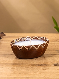 Свеча в керамической чаше, 12х9х5 см