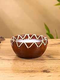 Свеча в керамической чаше, 11х11х5 см