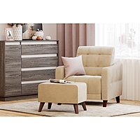 Пуф «Орландо Луна 05», на ножках, 605×405×410 мм, велюр, цвет бежевый