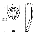Лейка для душа GROSS AQUA Nero GA24021 хром 3 режима