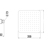 Лейка для душа Savol S-FDP07C верхняя 200х200 мм золото