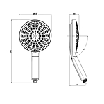 Лейка для душа OLIVE'S D174 хром/черный 3 режима