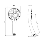 Лейка для душа OLIVE'S D189 хром 3 режима