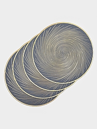 Набор кухонных салфеток "Вихрь" 4 шт., d=38 см, цвет золотой