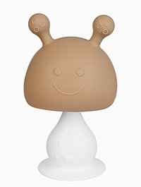 Прорезыватель силиконовый для зубов с погремушкой 3 в 1 M&B «Зайка», бежевый