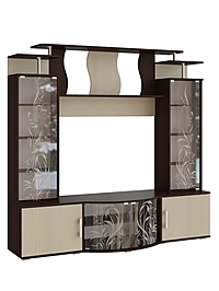 Гостиная «Виста», 1850×506×1800 мм, цвет дуб беленый/венге