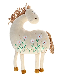 Мягкая игрушка - подушка «Конь Даниэль», белый с ромашками, 40 см