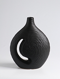 Ваза «Невада», 23×16.5 см, керамика, чёрная