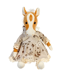 Мягкая игрушка «Лошадка Лизетт», в платье с кружевами, 24 см