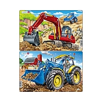 Пазл фигурный Larsen «Трактор и экскаватор», 15 элементов, МИКС