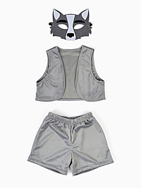 Карнавальный костюм "Волчонок", жилет, шорты, маска фетр, рост 92-116  см