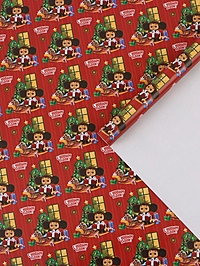 Бумага упаковочная глянцевая «С Новым годом», 70×100 см, Чебурашка