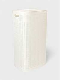 Плетёная корзина для белья с крышкой "Лён" 100л 43×32×80см, цвет белый