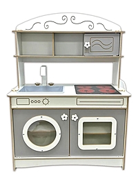 Кухня игровая детская "Аделина", цвет бело-серый, ЛМДФ