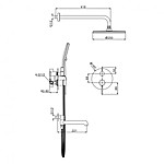 Душевая система Raglo R20.27.09 встраиваемая графит