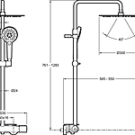 Душевая система Jacob Delafon Metro E26588-CP термостат хром