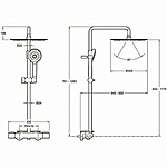 Душевая система Jacob Delafon Metro E26588-BL термостат