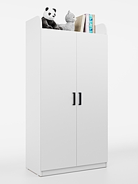 Шкаф распашной двухстворчатый «Клик Мебель. Ушастый», 860×450×1700 мм, цвет белый