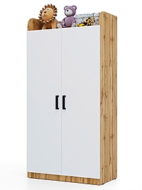 Шкаф распашной двухстворчатый «Клик Мебель. Ушастый», 860×450×1700 мм, цвет дуб вотан/белый