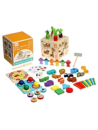 Детский сортер 8 в 1, деревянный