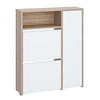 Обувница в прихожую «Лайт», 2 секции, с дверкой, 800×240×970 мм, цвет дуб сонома/белый