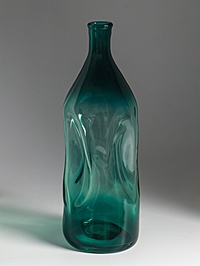 Ваза декоративная, 380 мл, h=36 см, 12 см, 15 см, d внутренний горлышка 2.5 см, стекло, зелёная