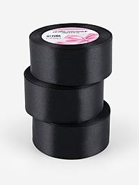 Атласная лента, набор 3 шт., 40 мм, 23±1 м, чёрная №39