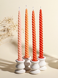 Набор свечей витых, 2×25 см, 4 шт., палитра оранжевого, 25.5×8.8×2.4 см