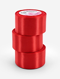 Атласная лента, набор 3 шт., 50 мм, 23±1 м, красная №26