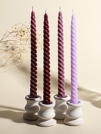 Набор свечей витых, 2×25 см, 4 шт., палитра бордового, 25.5×8.8×2.4 см