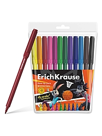 Фломастеры ErichKrause «Ну, Погоди! Каникулы», 12 цветов, на водной основе, яркие цвета, вентилируемый колпачок