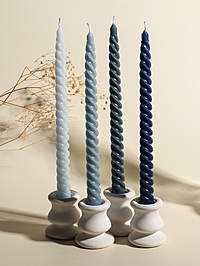 Набор свечей витых, 2×25 см, 4 шт., палитра серого, 25.5×8.8×2.4 см