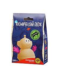 Игрушки в наборе ТМ "Космический песок" зелёный + формочка 150 г. Пакет.