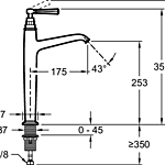 Смеситель для раковины Jacob Delafon Cleo 1889 E24309-CP хром