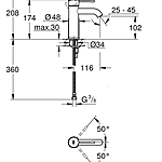Смеситель для раковины GROHE Essence 23590001 хром