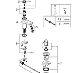 Смеситель для раковины GROHE BauFlow 23751000 хром
