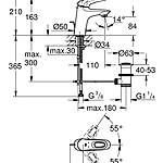 Смеситель для раковины GROHE Eurostyle 33558LS3 белая луна