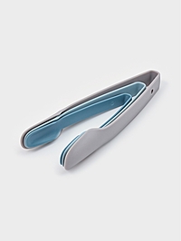 Щипцы кухонные Доляна, набор 2 шт., 18.5 см, 22 см, 25 см, силикон, голубой, синий, серый