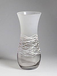 Ваза "Полли" дымка, волна, 26 см.