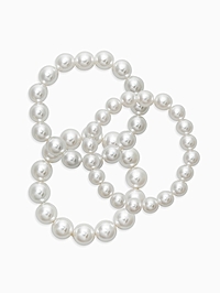 Браслет «Бусины жемчуга», набор 3 шт. №10.12.14, белый