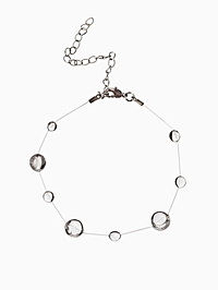 Браслет на леске «Капля росы», белый в серебре