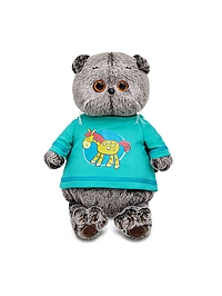 Мягкая игрушка «Кот Басик в лонгсливе с лошадкой», 22 см