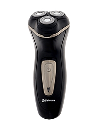 Электробритва Sakura SA-5417BK, роторная, 3 головик, триммер, чёрная